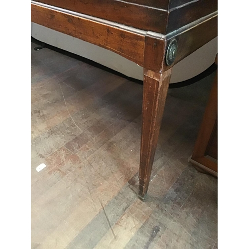 610 - EDWARDIAN MAHOGANY  PIANO TABLE - CABINET ONLY