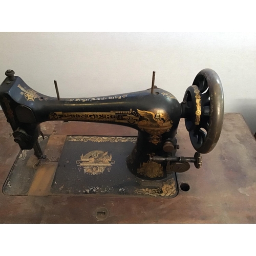 612 - SINGER TREBLE SEWING MACHINE