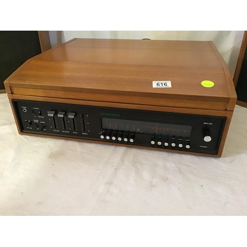 616 - DYNATRON STEREO WITH GARRARD RECORD DECK 6.300  AND 2 SPEAKERS IN TEAK CASE