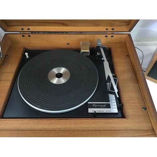 616 - DYNATRON STEREO WITH GARRARD RECORD DECK 6.300  AND 2 SPEAKERS IN TEAK CASE