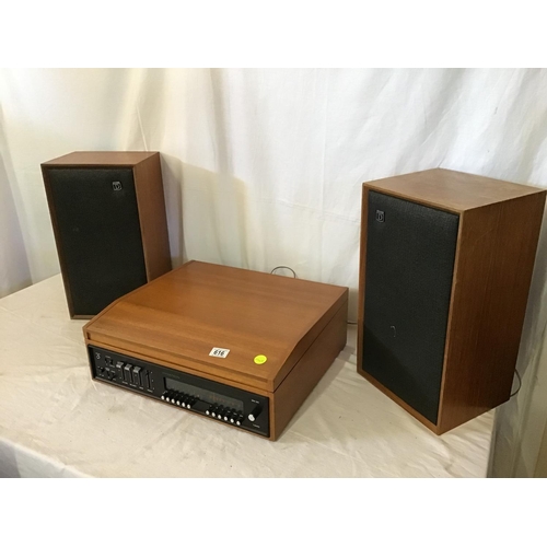 616 - DYNATRON STEREO WITH GARRARD RECORD DECK 6.300  AND 2 SPEAKERS IN TEAK CASE