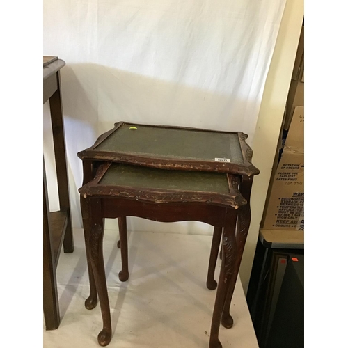 620 - MAHOGANY WINDOW TABLE AND REPRODUCTION  NEST OF 2 TABLES