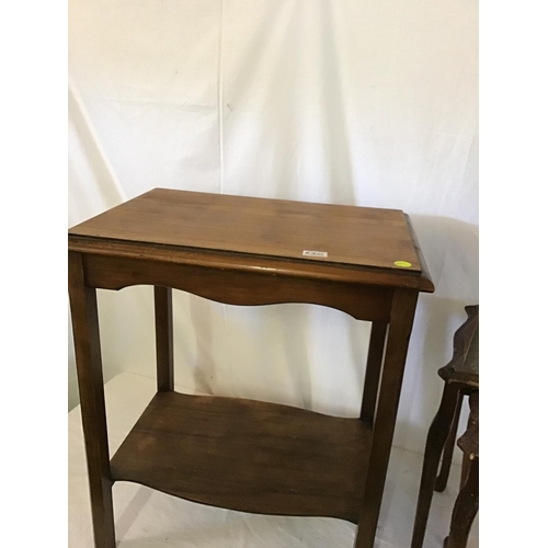 620 - MAHOGANY WINDOW TABLE AND REPRODUCTION  NEST OF 2 TABLES