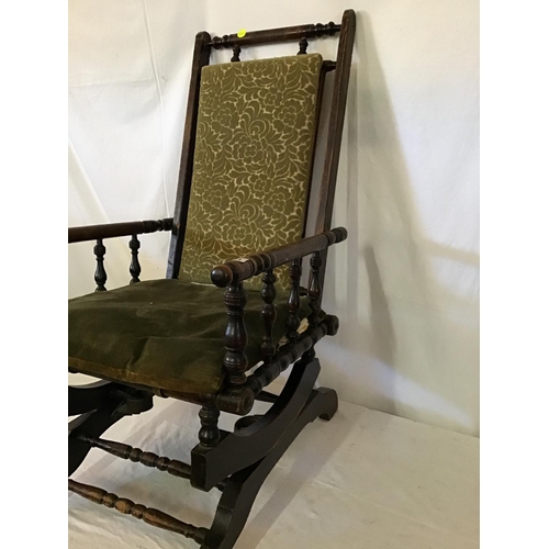 621 - EDWARDIAN MAHOGANY  ROCKING CHAIR