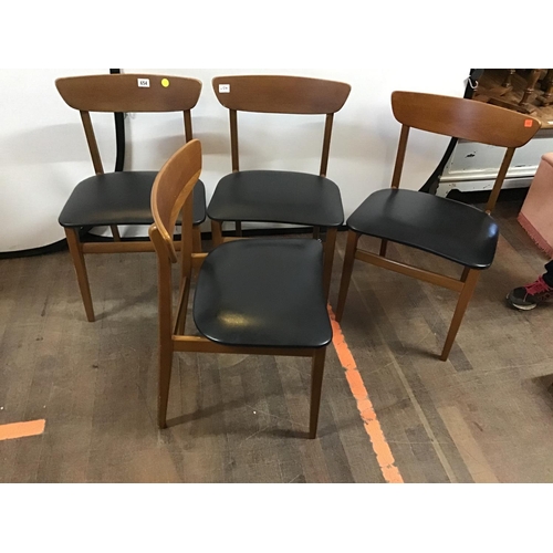 654 - 4 RETRO TEAK DINING CHAIRS