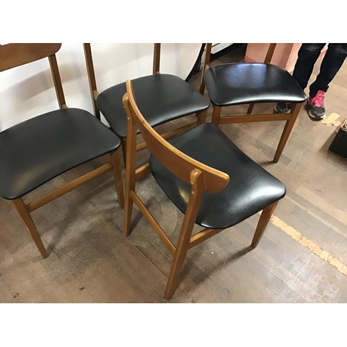 654 - 4 RETRO TEAK DINING CHAIRS