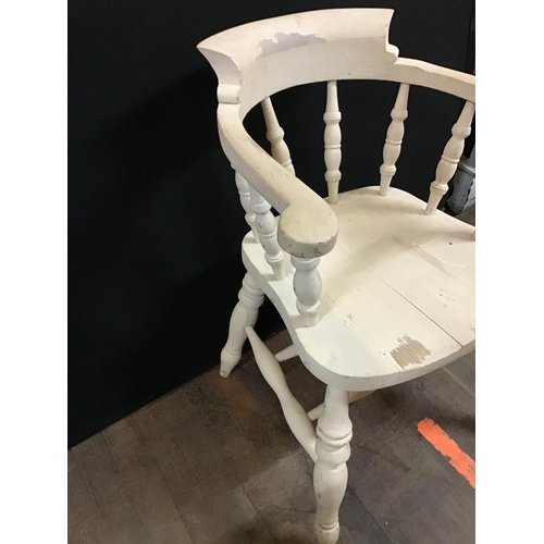 657 - PAINTED SMOKERS BOW ARMCHAIR