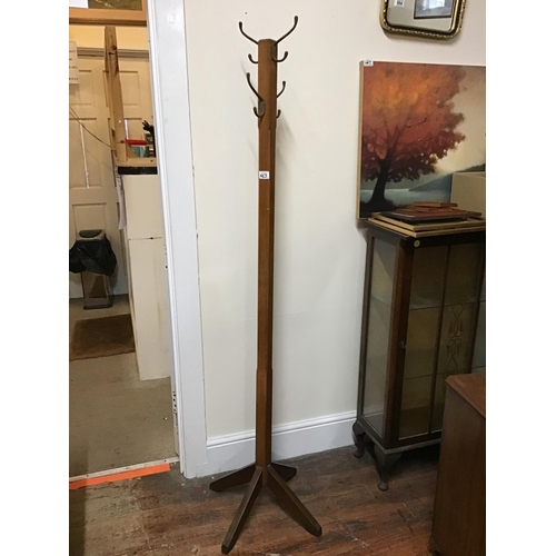 663 - WALNUT VENEERED BEDSIDE CABINET SMALL CARVED TABLE AND A HALL STAND