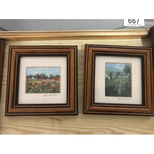 667 - QTY OF FRAMED PICTURES AND A CANVAS PICTURE