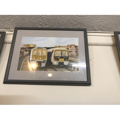 693 - 7 LTD ED STEWARD BURNLEY FRAMED TRAIN PRINTS 
(4 SIGNED TO MARGIN)