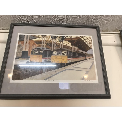 693 - 7 LTD ED STEWARD BURNLEY FRAMED TRAIN PRINTS 
(4 SIGNED TO MARGIN)