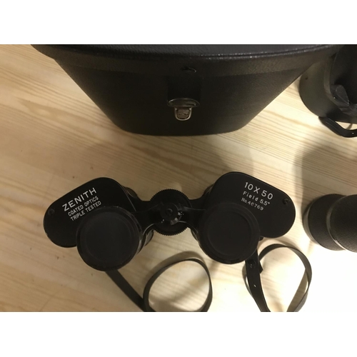 695 - 2 SETS OF BINOCULARS IN CASE
10 X 50