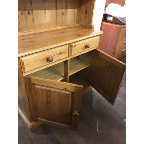 696 - GLAZED PINE KITCHEN DRESSER
H 77