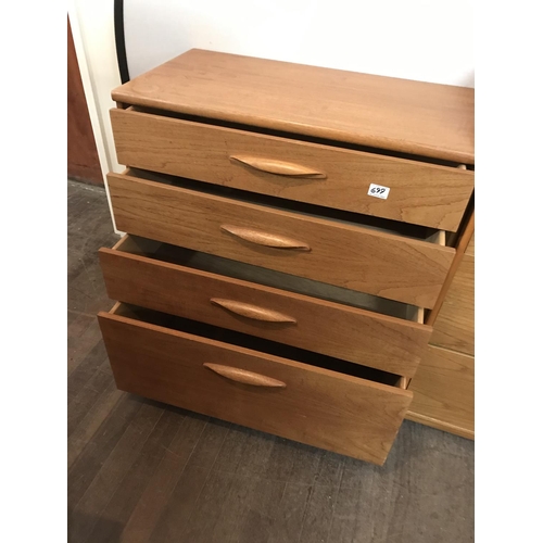 699 - 2 TEAK BEDROOM CHESTS A/F
31 X 17