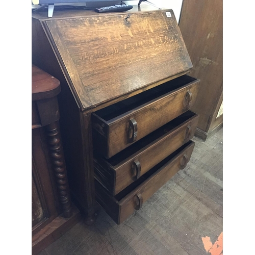 722 - OAK 3 DRAWER BUREAU
30 X 16