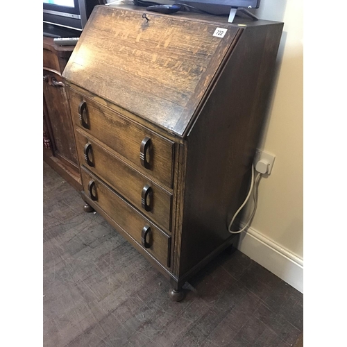 722 - OAK 3 DRAWER BUREAU
30 X 16