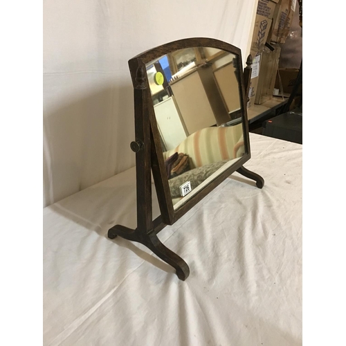 726 - OAK FRAMED FREE STANDING MIRROR
H 18