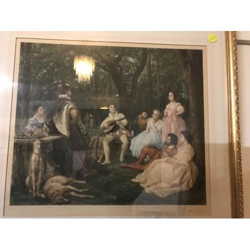 730 - GILT FRAMED PRINT SIGNED TO MARGIN - M A COX