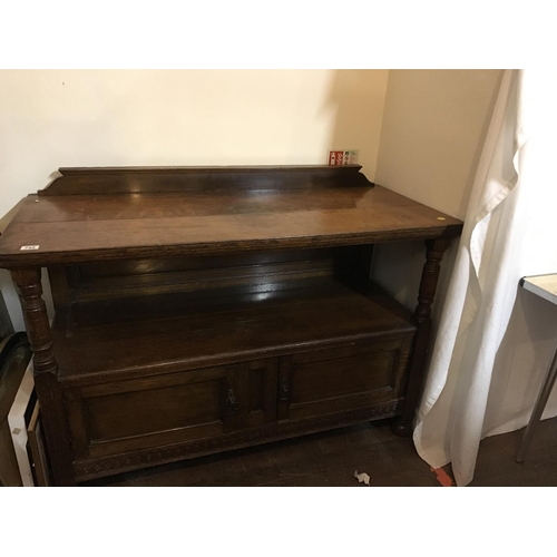 745 - EDWARDIAN OAK SERVING CABINET