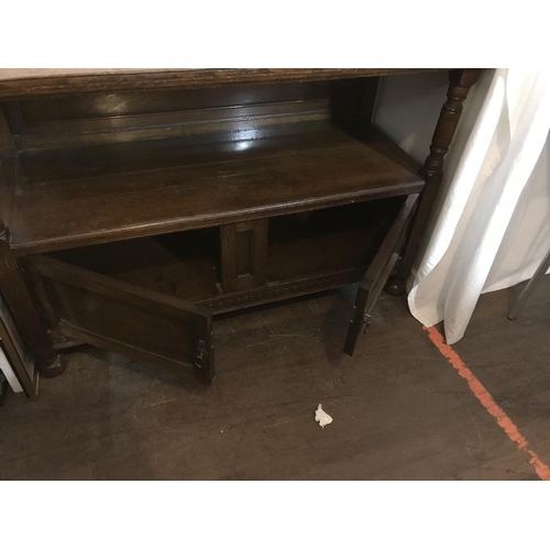 745 - EDWARDIAN OAK SERVING CABINET