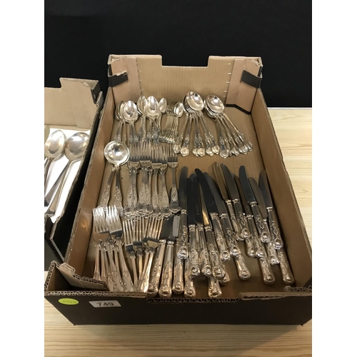 749 - QTY OF KING PATTERN CUTLERY AND OTHER CUTLERY