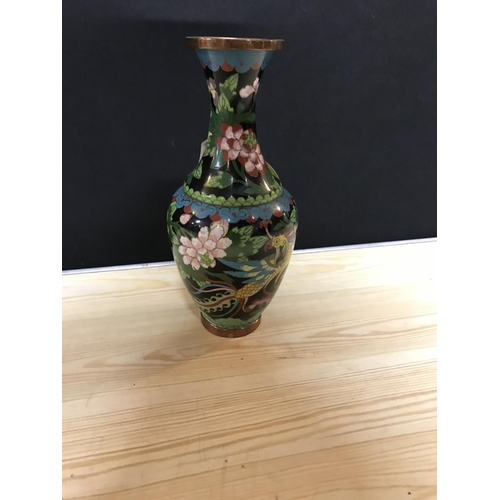 752 - CLOISONNE CHINESE VASE H 9.5