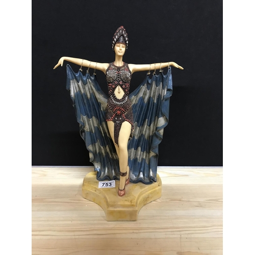 753 - REPRODUCTION ART DECO LADY STATUE