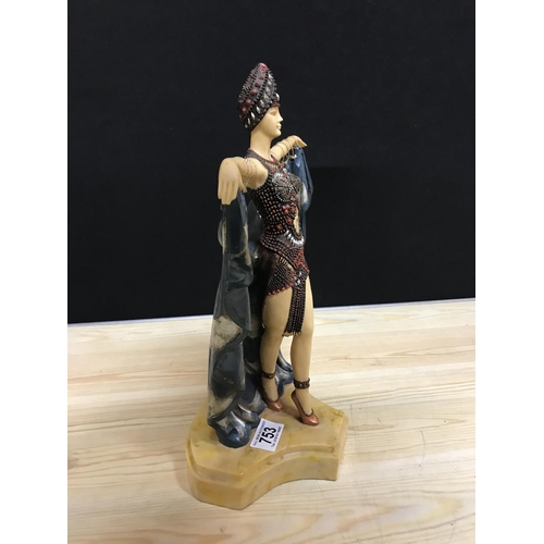 753 - REPRODUCTION ART DECO LADY STATUE