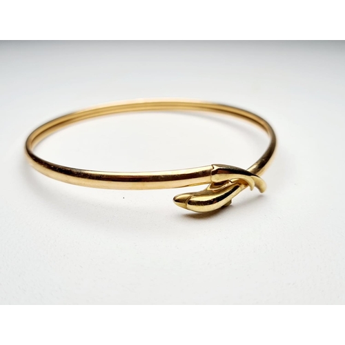 349 - 9CT GOLD DOLPHIN BANGLE