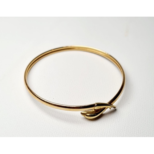 349 - 9CT GOLD DOLPHIN BANGLE