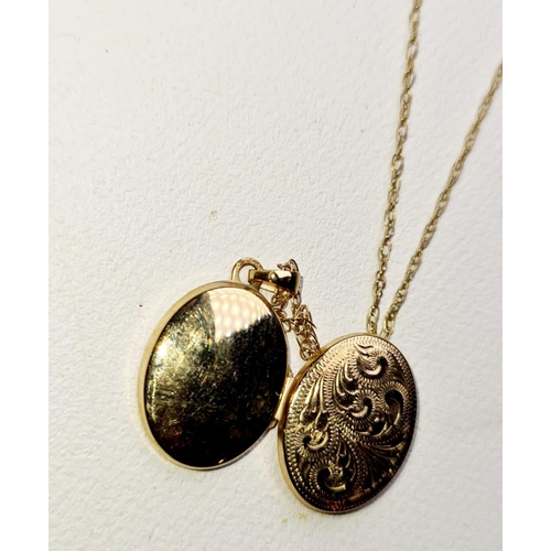 365 - SMALL 9CT GOLD LOCKET AND CHAIN 1.9 G