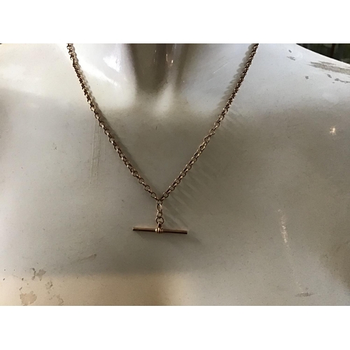 371 - 9CT GOLD T BAR NECKLACE 4.9G
L 18