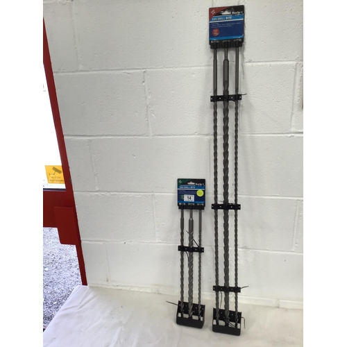 14 - SET OF NEW 1000MM SDS DRILL BITS & SET OF 450MM SDS DRILL BITS