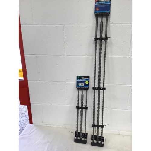 14 - SET OF NEW 1000MM SDS DRILL BITS & SET OF 450MM SDS DRILL BITS