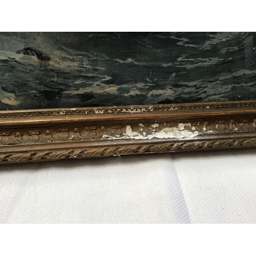 23 - VICTORIAN GILT FRAMED SEA SCENE SIGNED
R ERNEST ROE