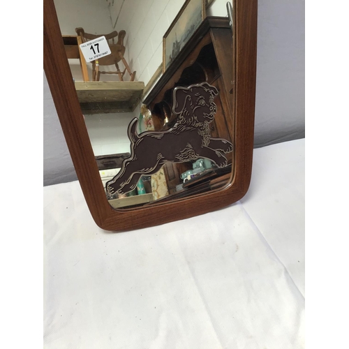 17 - RETRO TEAK FRAMED WALL MIRROR
