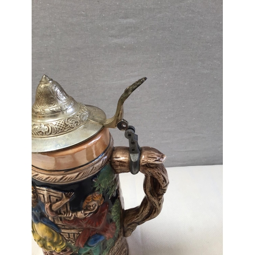 27 - 4 VICTORIAN WATER JUGS, GERMAN STEIN