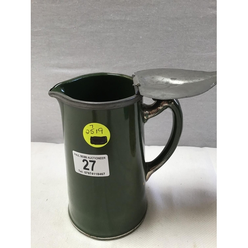 27 - 4 VICTORIAN WATER JUGS, GERMAN STEIN