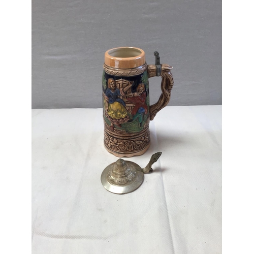 27 - 4 VICTORIAN WATER JUGS, GERMAN STEIN