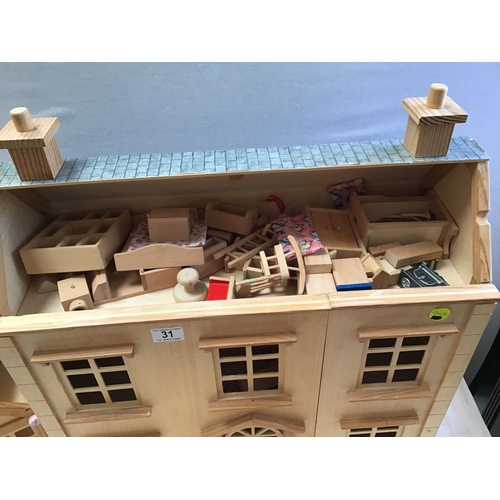 31 - 2 WOODEN DOLLS HOUSES