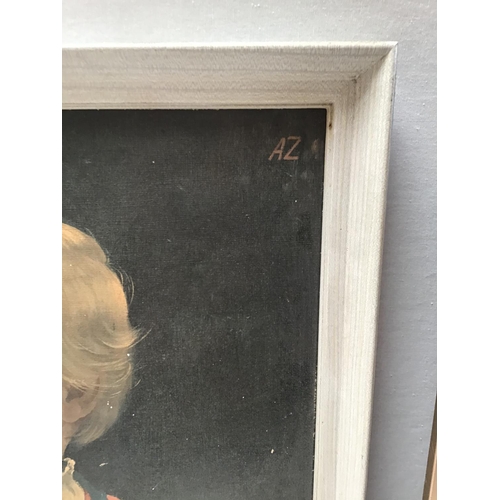 42 - 2 VINTAGE FRAMED PICTURES & HALL MIRROR