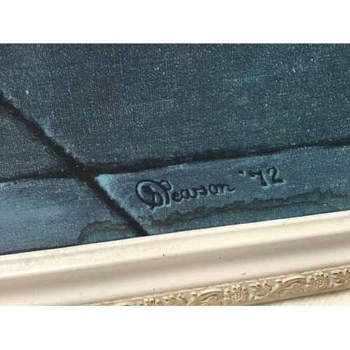 42 - 2 VINTAGE FRAMED PICTURES & HALL MIRROR