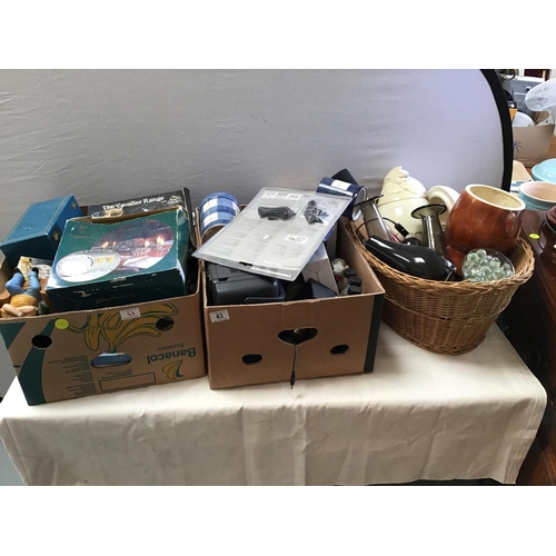 43 - 2 BOXES AND BASKET OF ODDS - CHINA ETEC