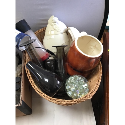 43 - 2 BOXES AND BASKET OF ODDS - CHINA ETEC