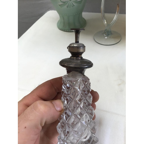 50 - QTY OF ART GLASS VASES, PERFUME BOTTLES ETC