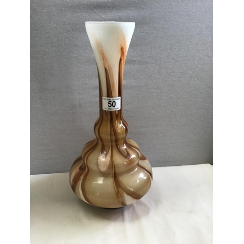 50 - QTY OF ART GLASS VASES, PERFUME BOTTLES ETC