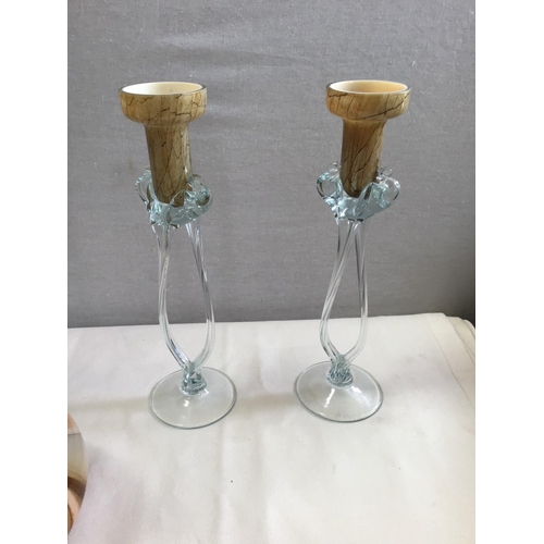 50 - QTY OF ART GLASS VASES, PERFUME BOTTLES ETC