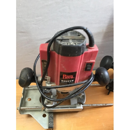 53 - 2 BOXES OF TOOLS - TO INCLUDE ROUTERS, CIRC SAW, BELT SANDER, PRESSURE WASHER ETC