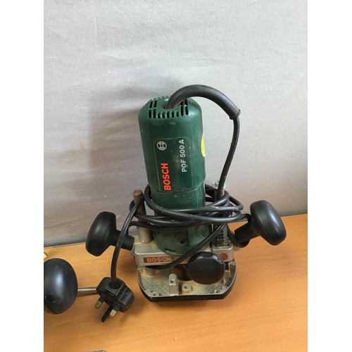 53 - 2 BOXES OF TOOLS - TO INCLUDE ROUTERS, CIRC SAW, BELT SANDER, PRESSURE WASHER ETC