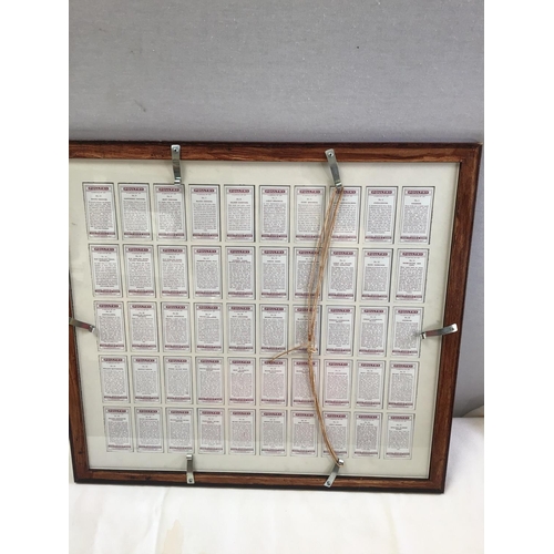 54 - QTY OF FRAMED PICTURES TO INCLUDE CIGARETTE CARDS ETC